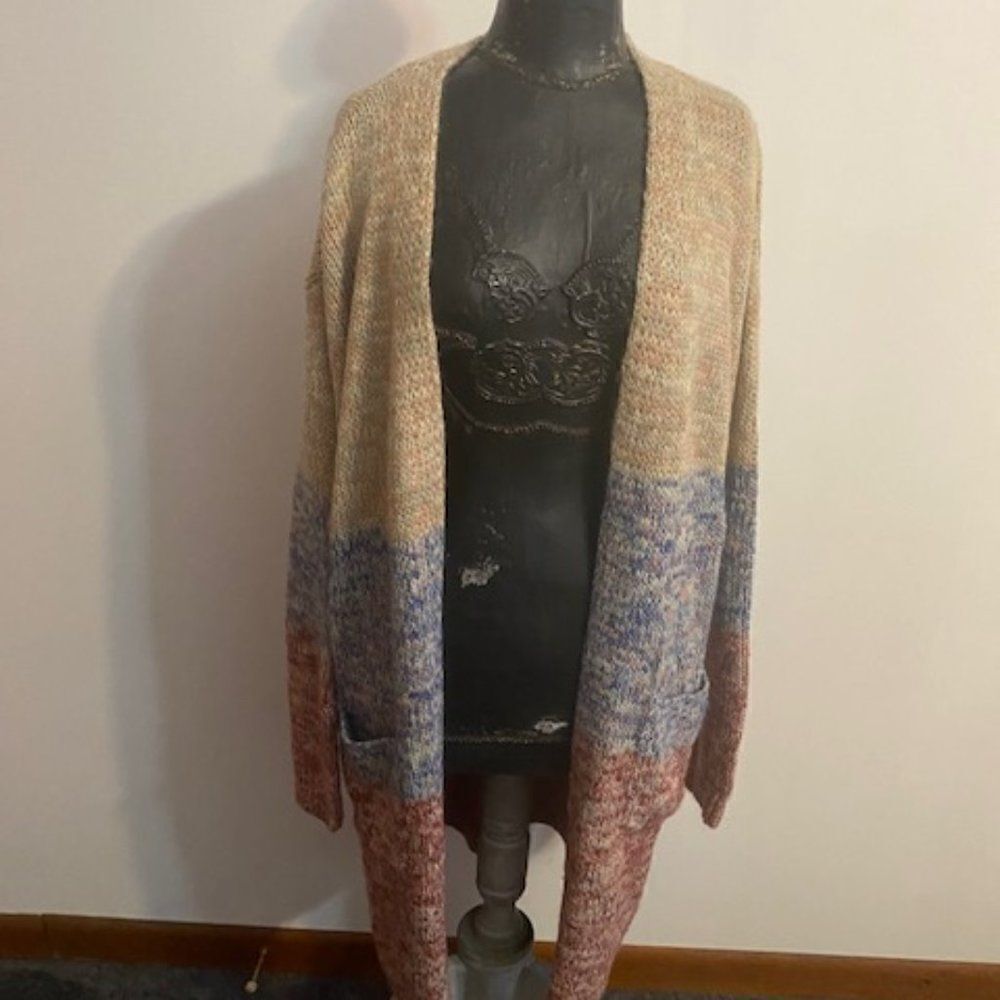 Hayden Multi-color open Knit Cardigan, size 1X